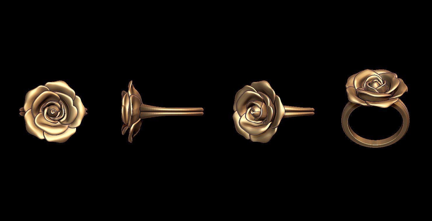 anillo rosa 3D print model_1