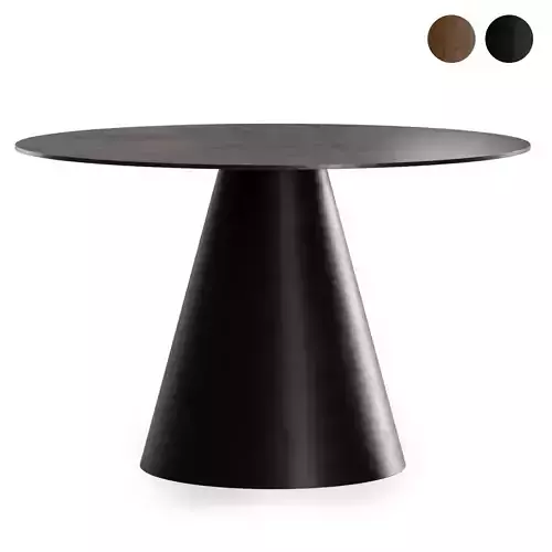 Black round dining table