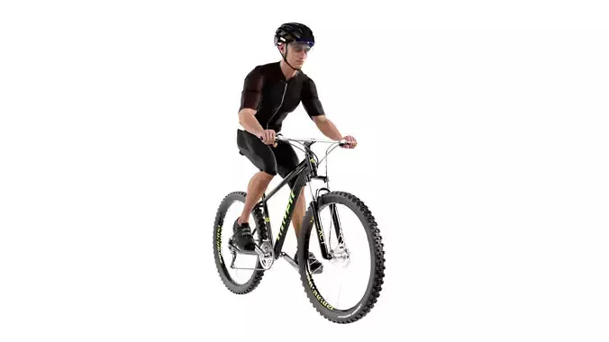 Cyclist Rigged Low-poly 3D model
