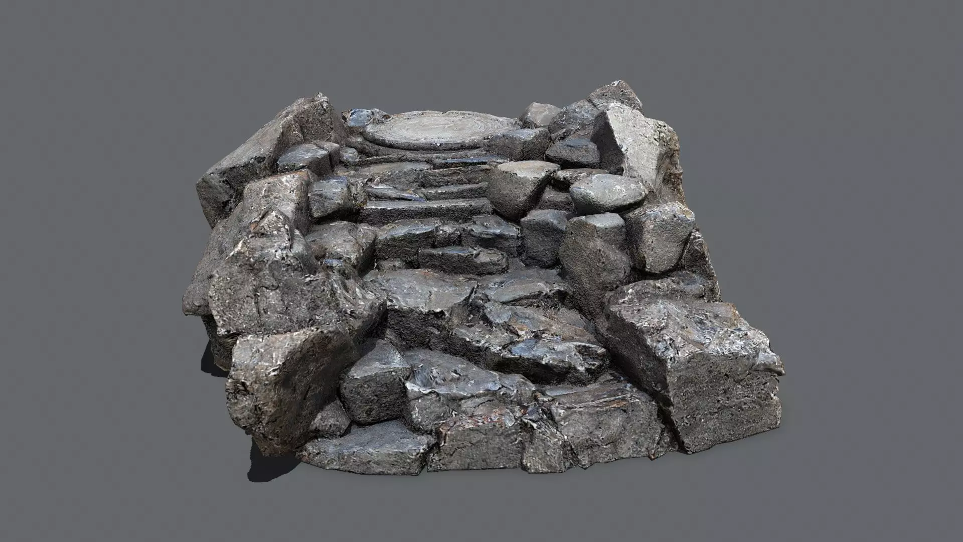 old temple Low-poly 3D model_0