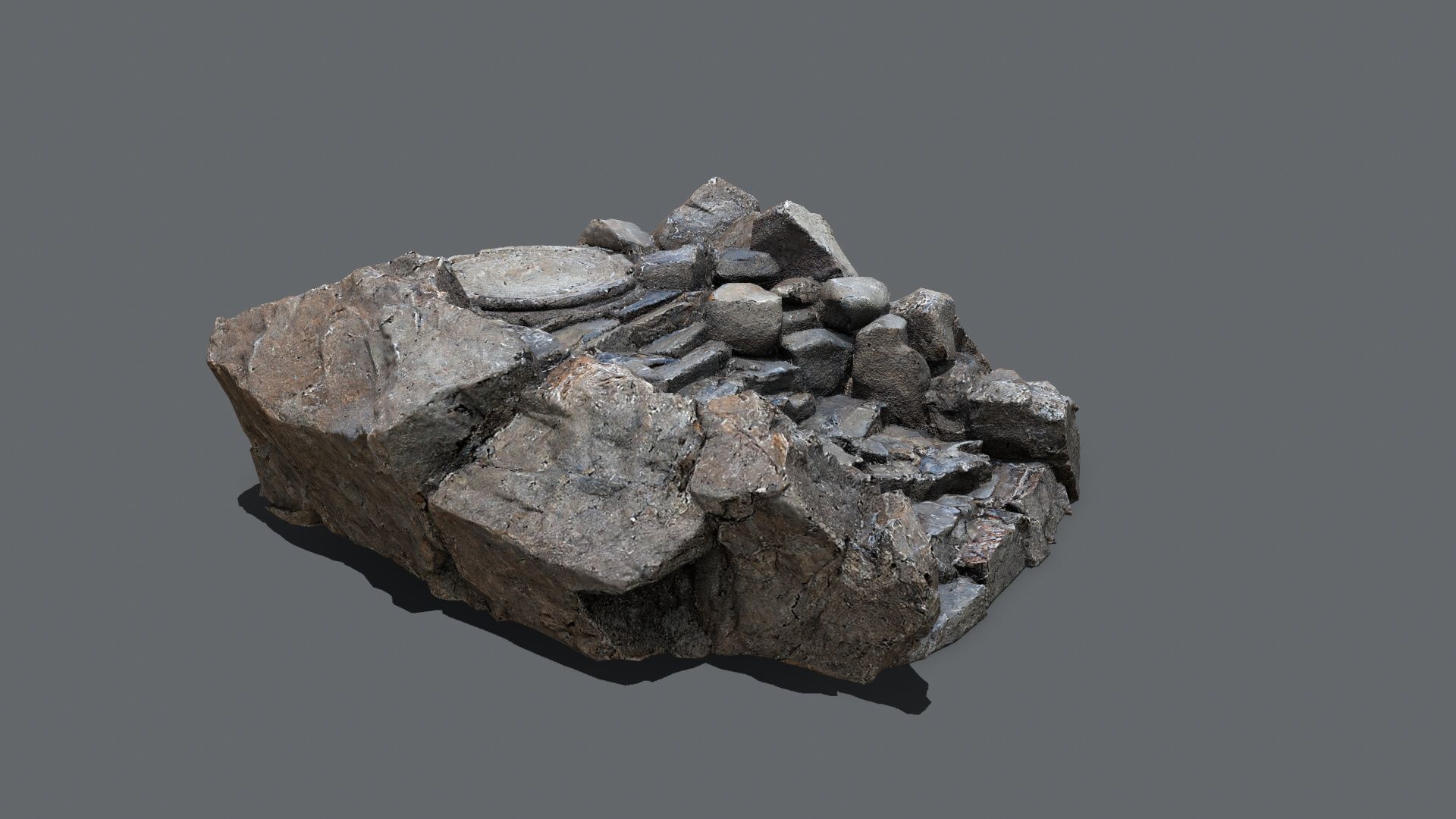 old temple Low-poly 3D model_8