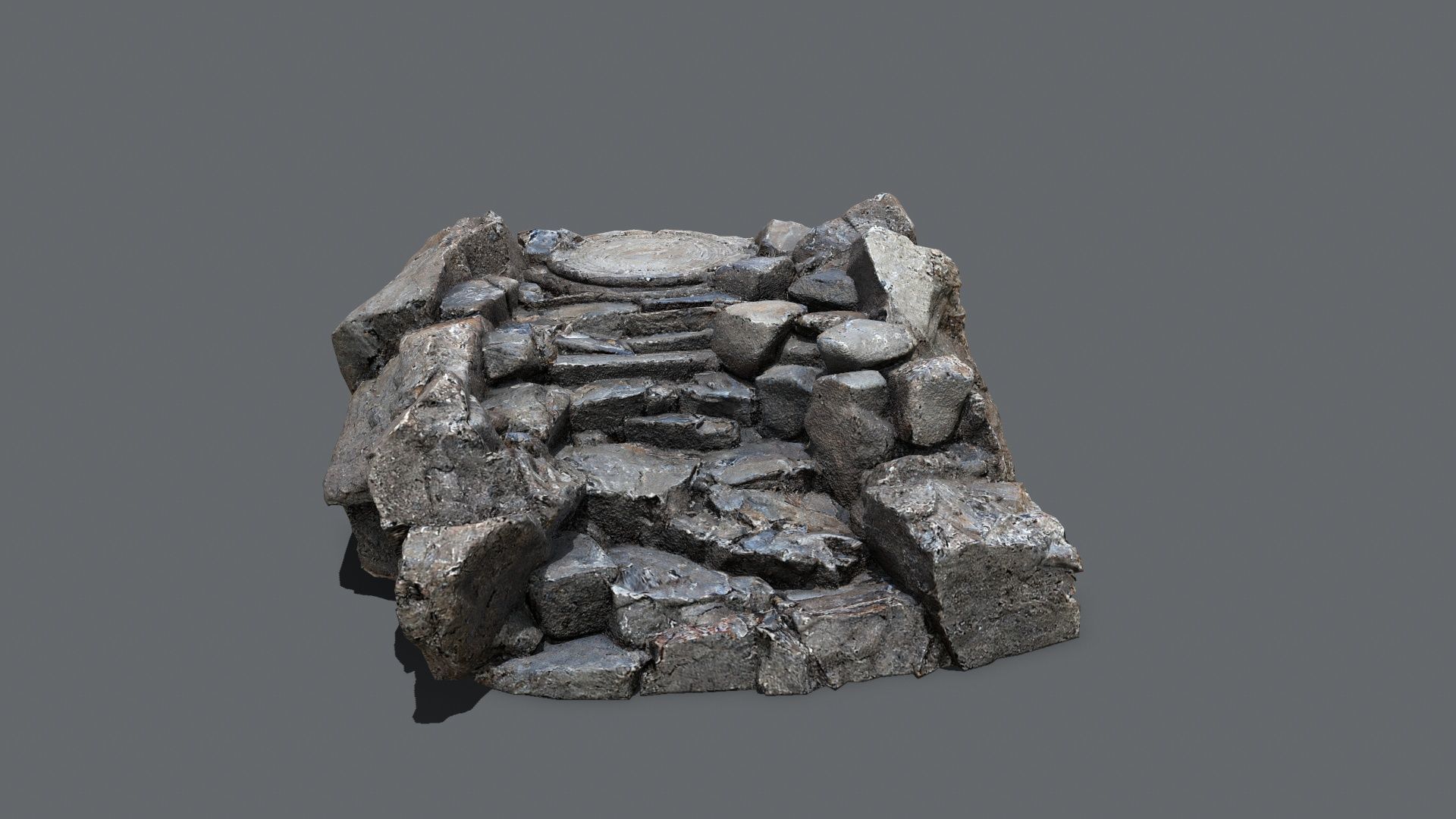 old temple Low-poly 3D model_1