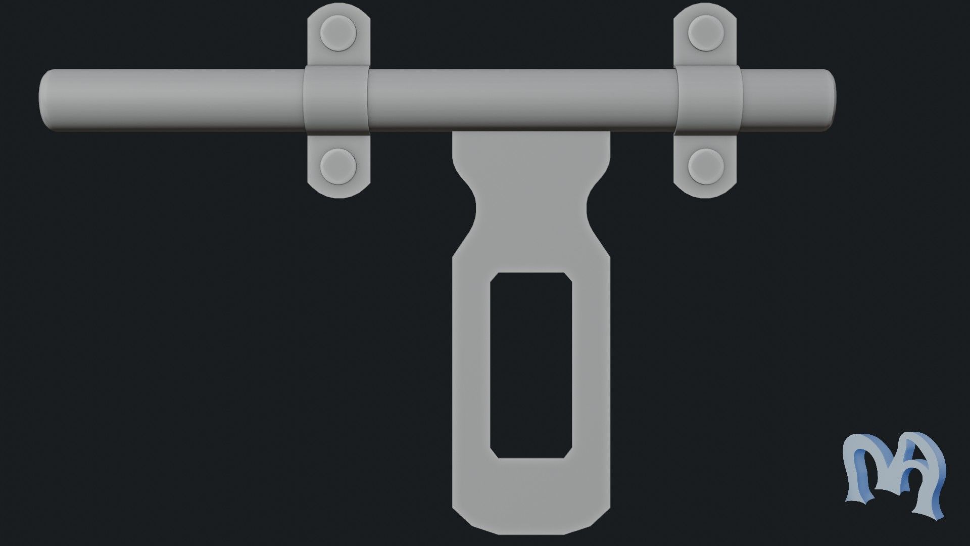 Old padlock door Low-poly 3D model_2