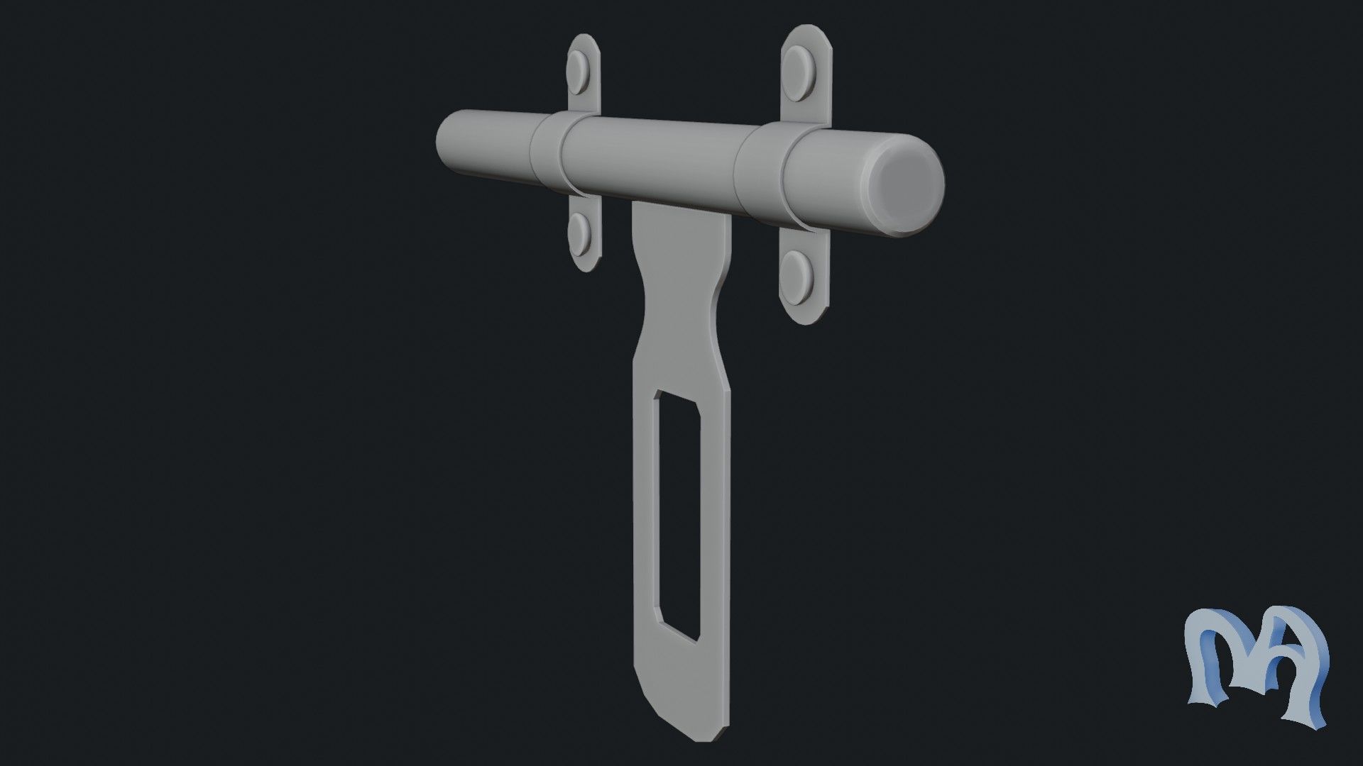 Old padlock door Low-poly 3D model_10