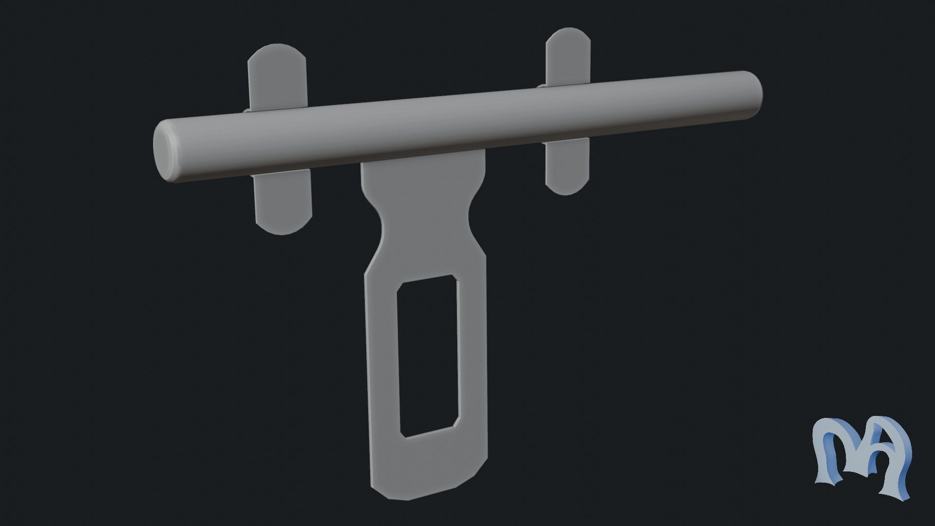 Old padlock door Low-poly 3D model_11