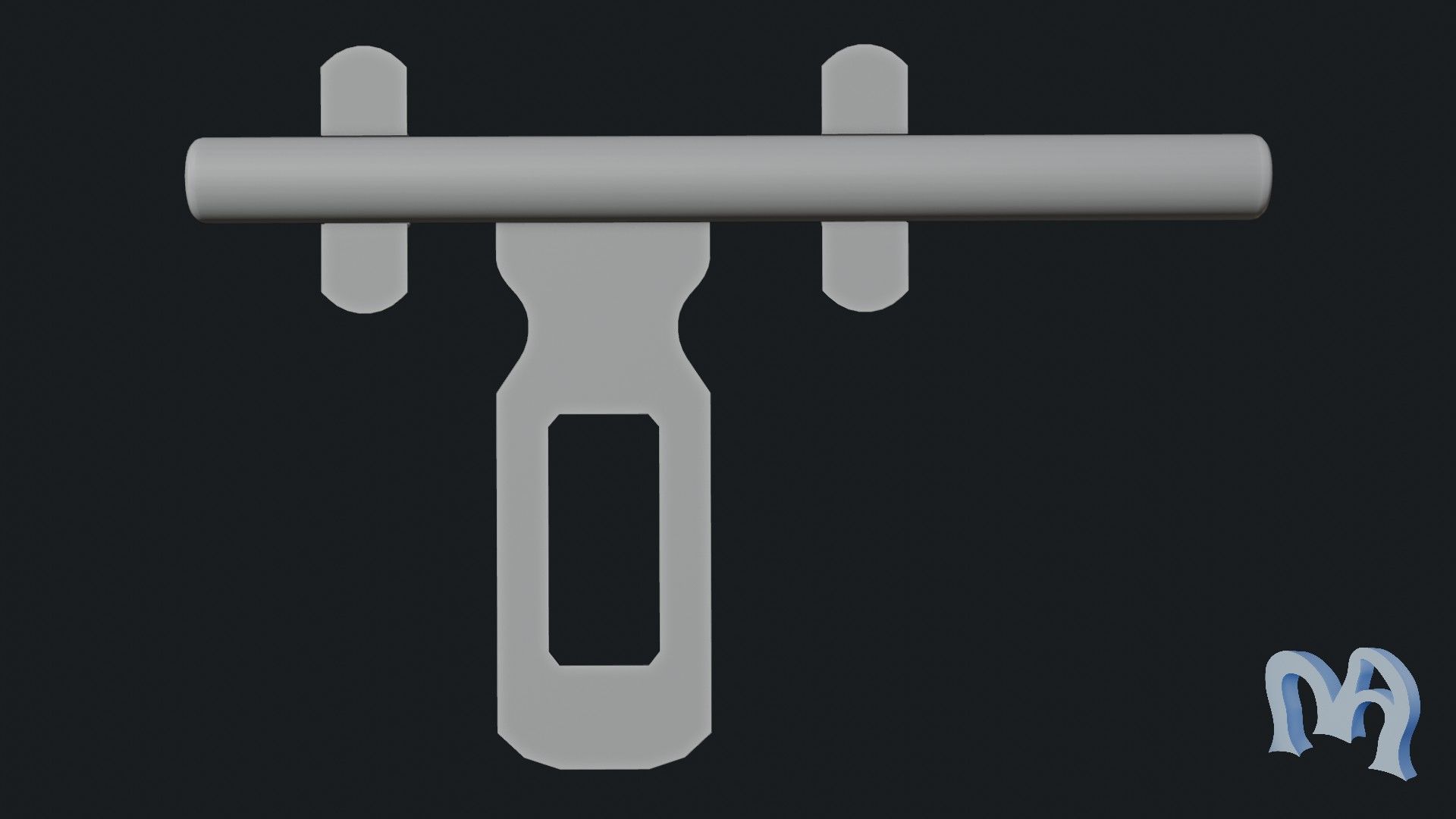 Old padlock door Low-poly 3D model_13