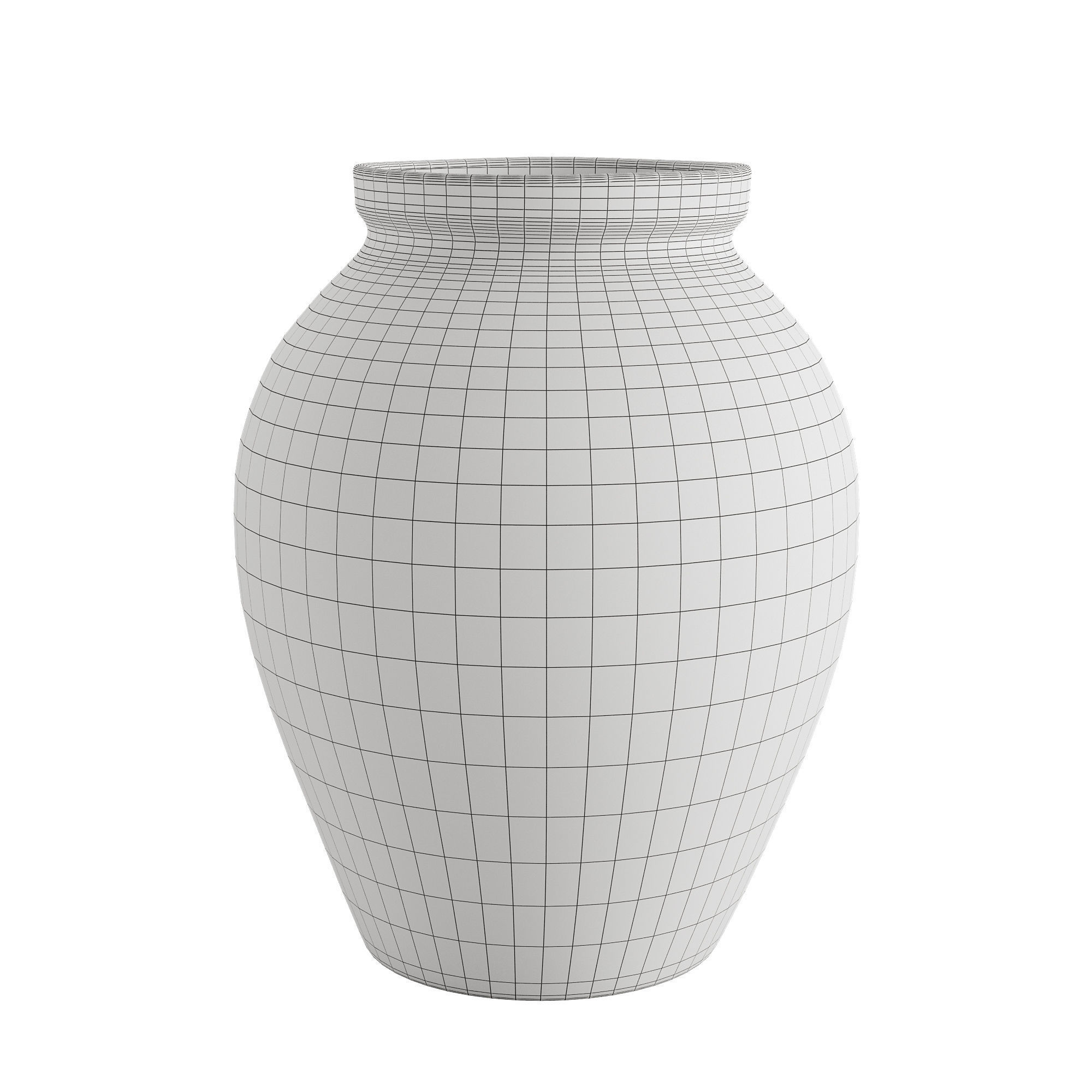 Large Ceramic Vase Lines 3D model_3