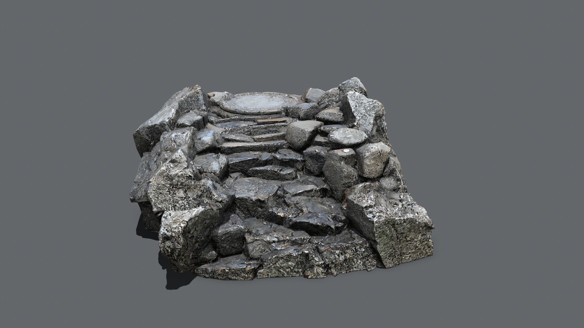 old temple Low-poly 3D model_1