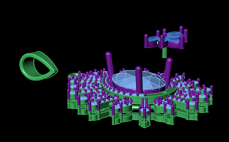 Pear Gold Pendant with ruby gem 3D print model_4