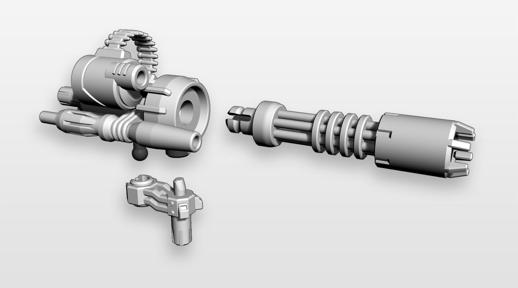 Suppressor Minigun Accessories for TF Prime Vehicon 3D print model_4