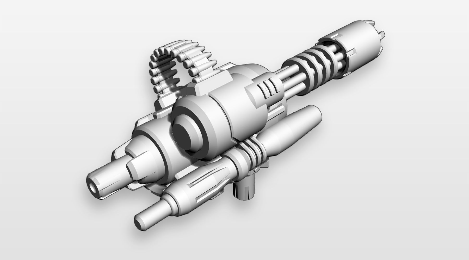 Suppressor Minigun Accessories for TF Prime Vehicon 3D print model_3