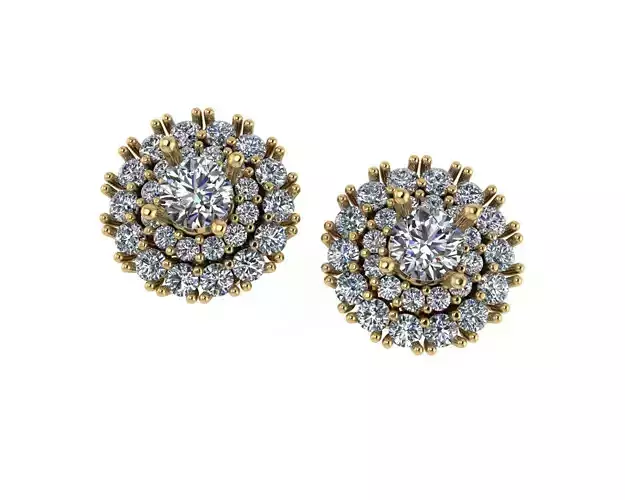 Diamond earring 3d render