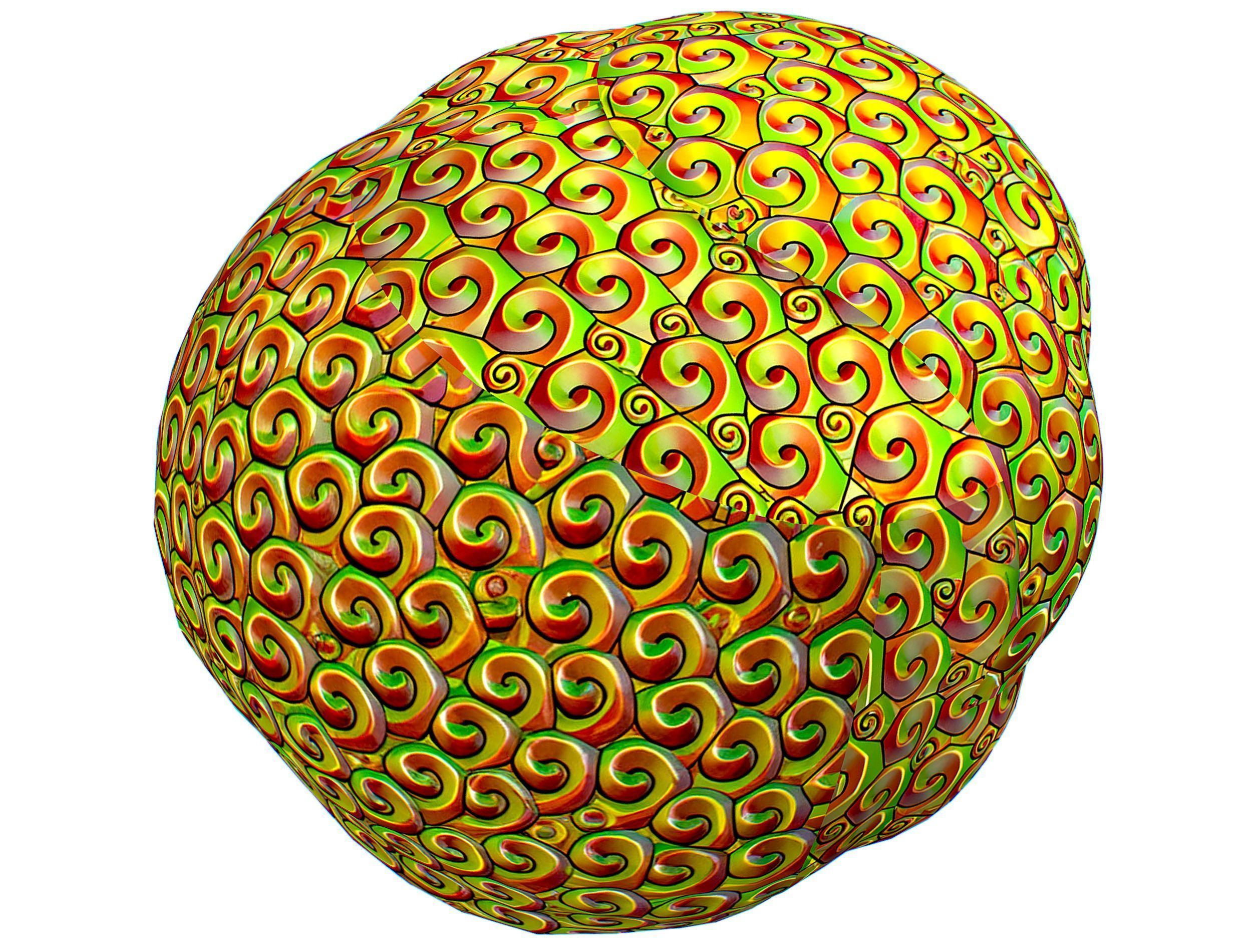 Gold Yellow Afro Hair Cartoon Young Head Wig Low-poly 3D model_13