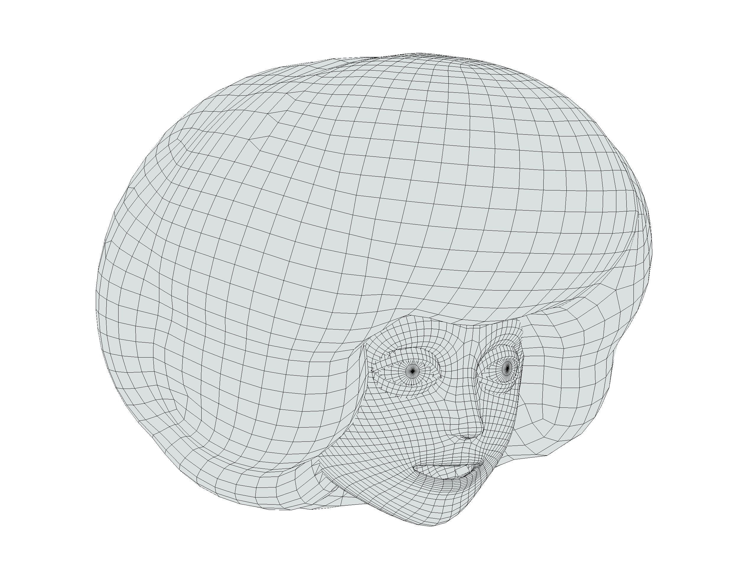 Gold Yellow Afro Hair Cartoon Young Head Wig Low-poly 3D model_18