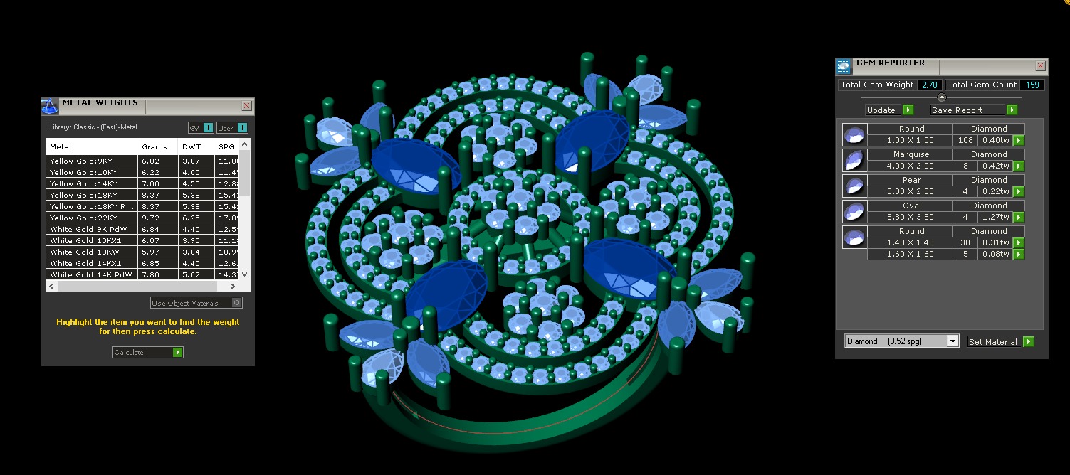 Flower circular diamond ring  3D print model_4