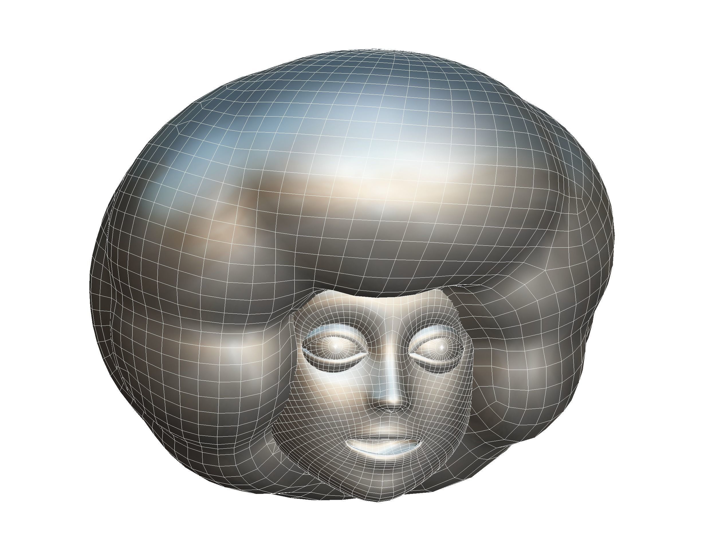 Stylized Afro Pink Neon Hair Multicolor Hot Wig Low-poly 3D model_16