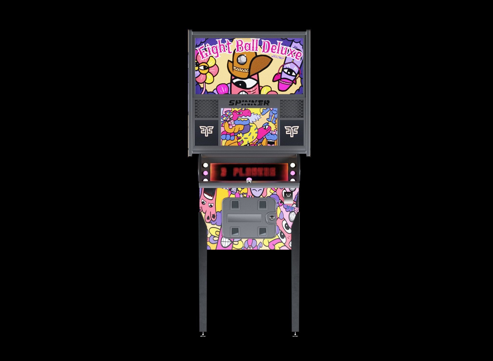 Pinball machine Low-poly 3D model_4