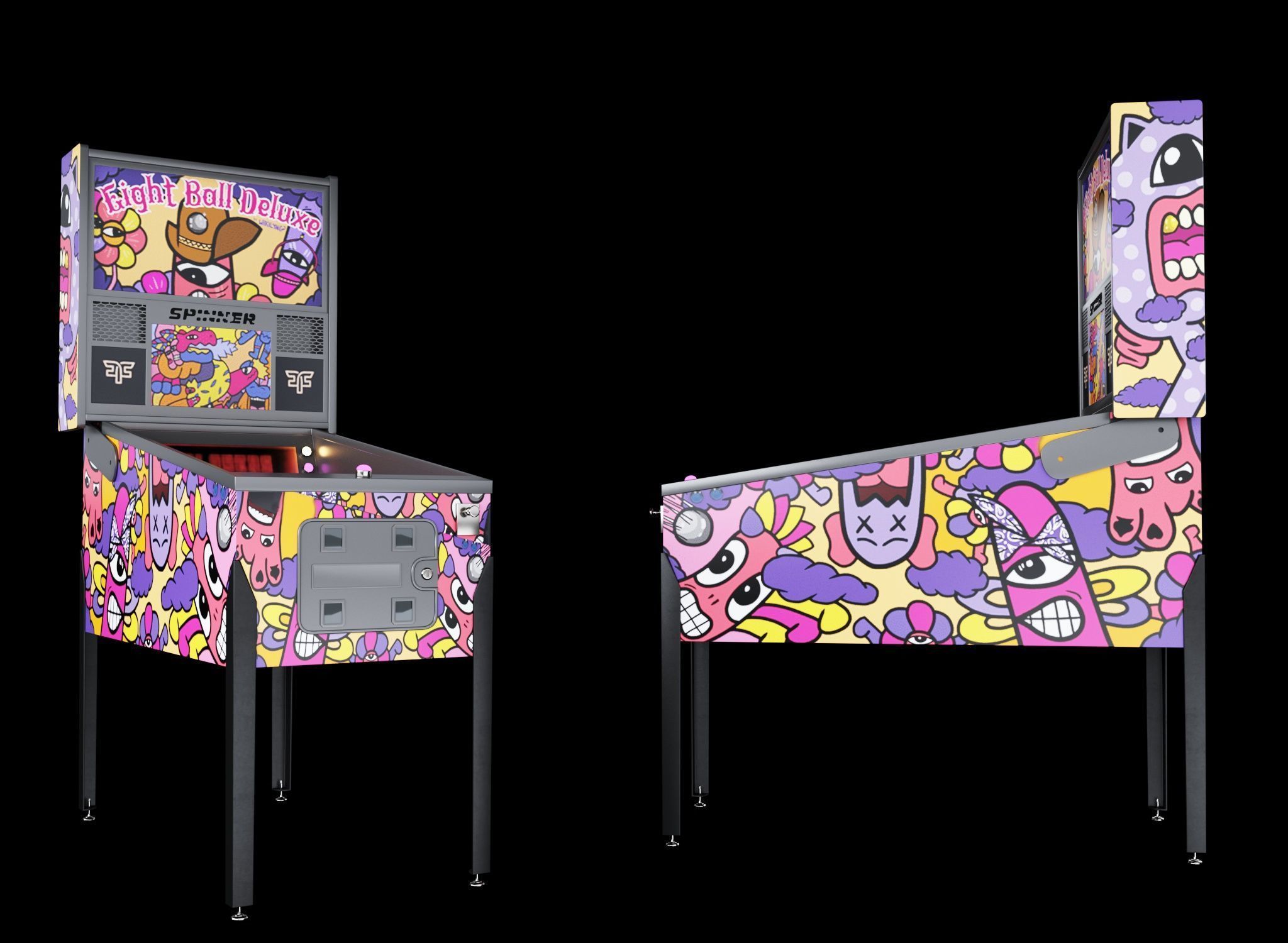 Pinball machine Low-poly 3D model_2
