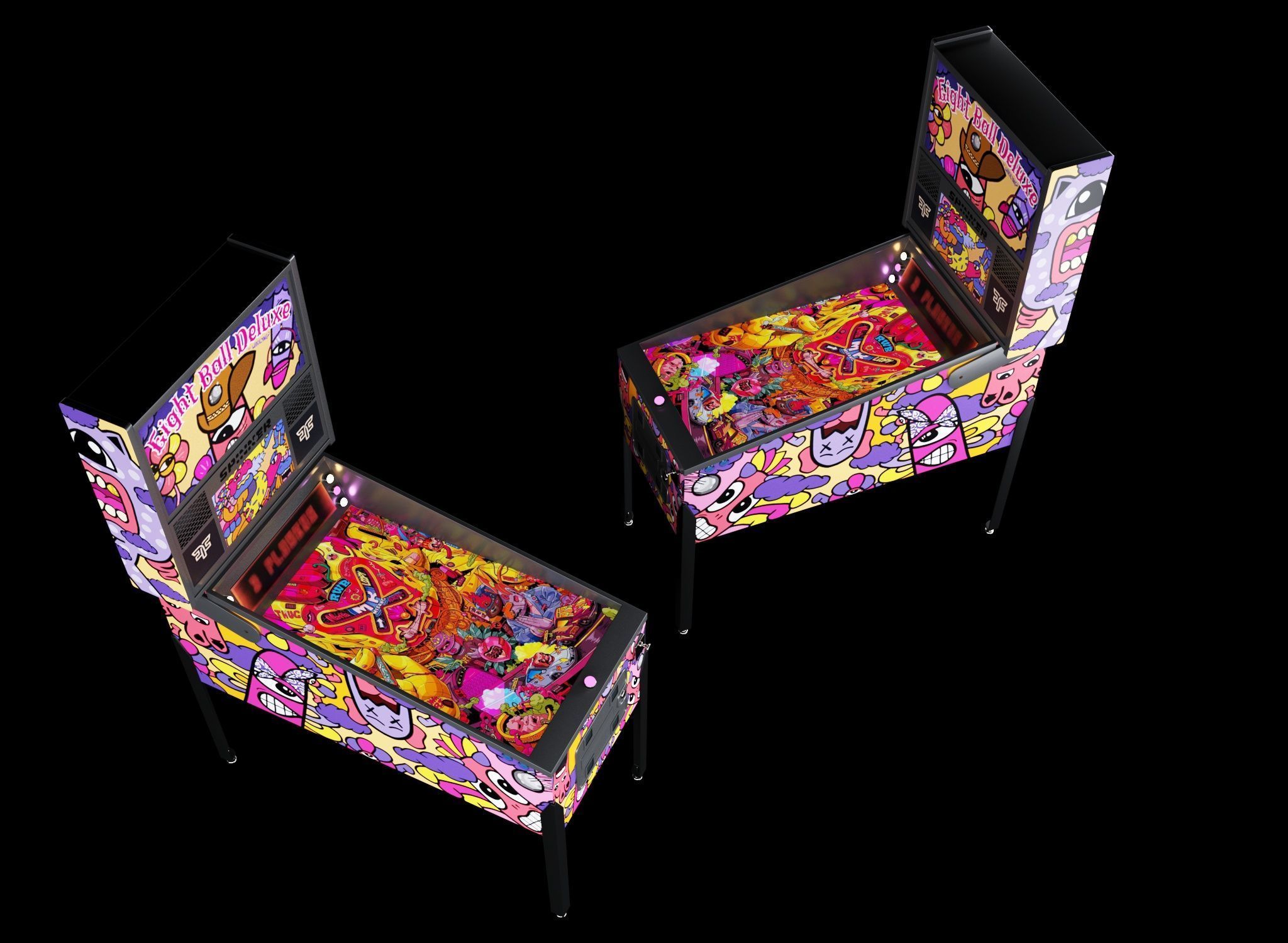 Pinball machine Low-poly 3D model_1