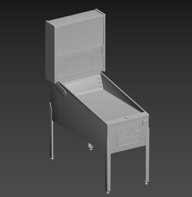 Pinball machine Low-poly 3D model_7