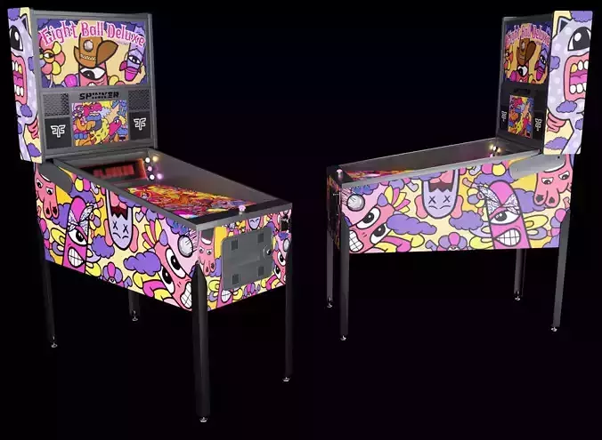 Pinball machine Low-poly 3D model