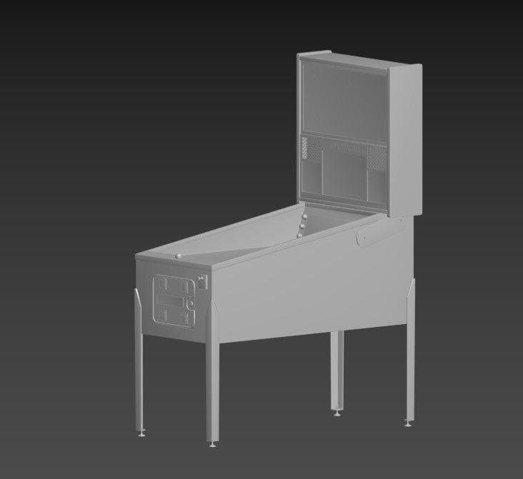 Pinball machine Low-poly 3D model_8