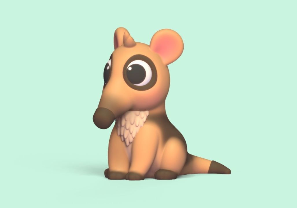 Cartoon Anteater 3D print model_2