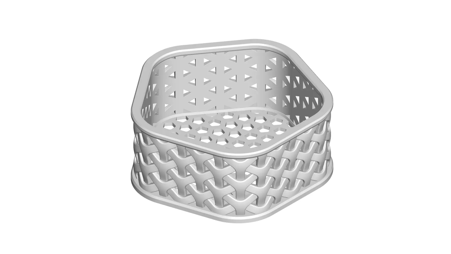 Wicker basket Pentagon  3D print model_0