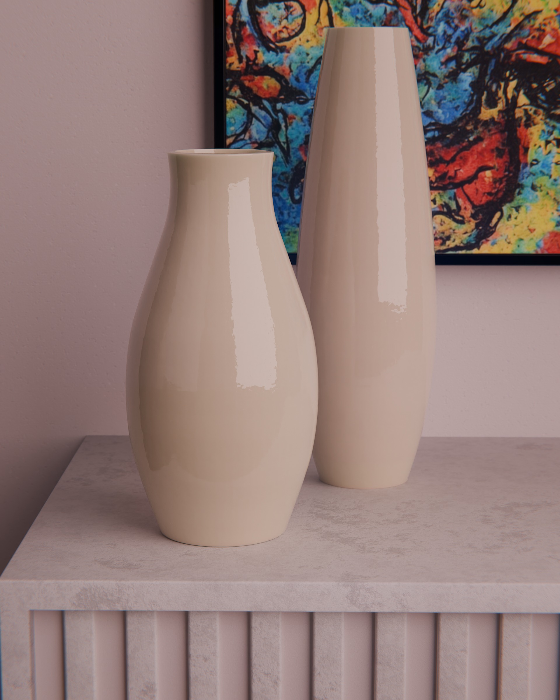 Set de vasijas de ceramica  3D model_3