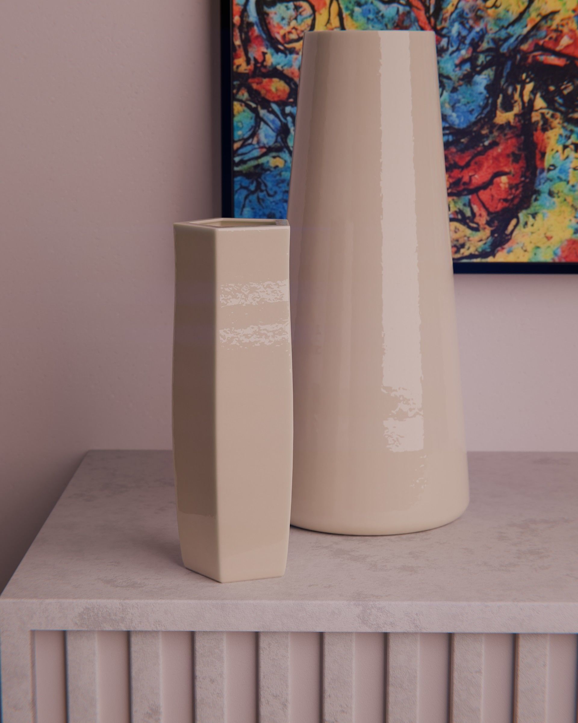 Set de vasijas de ceramica  3D model_2