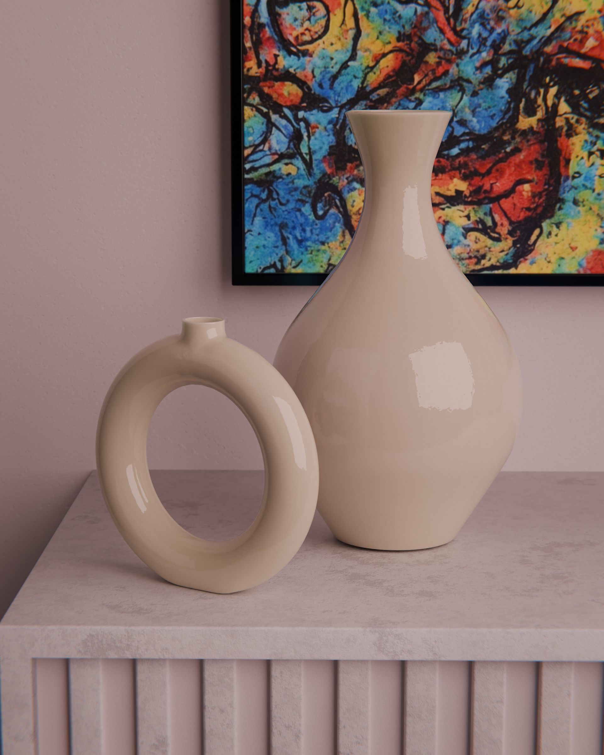 Set de vasijas de ceramica  3D model_5