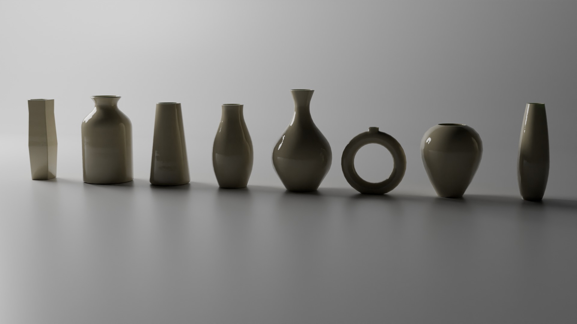 Set de vasijas de ceramica  3D model_1