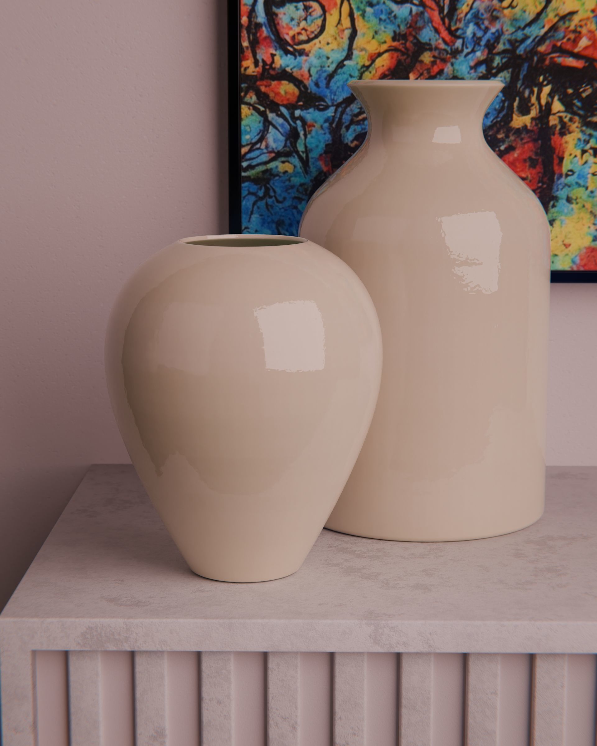 Set de vasijas de ceramica  3D model_4