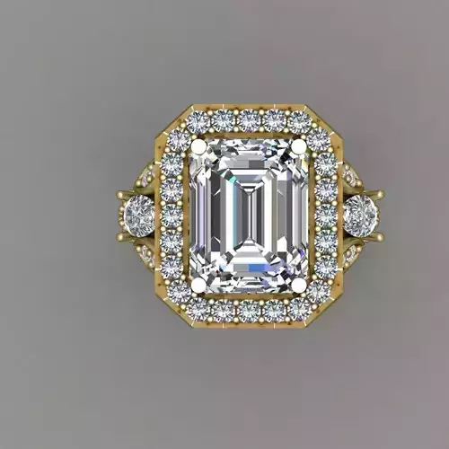 EMERALD Wedding Ring 3d print model