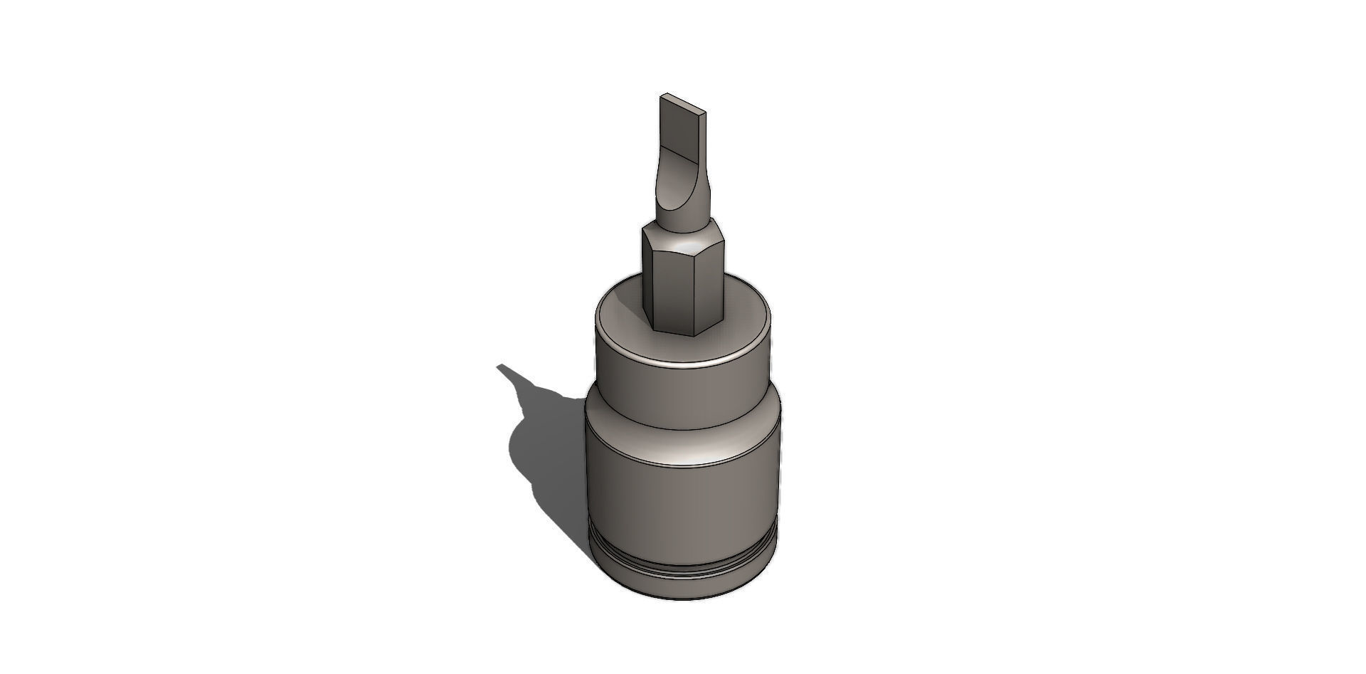 Short Socket Screwdriver Soquete Curto de Fenda 3D model_1