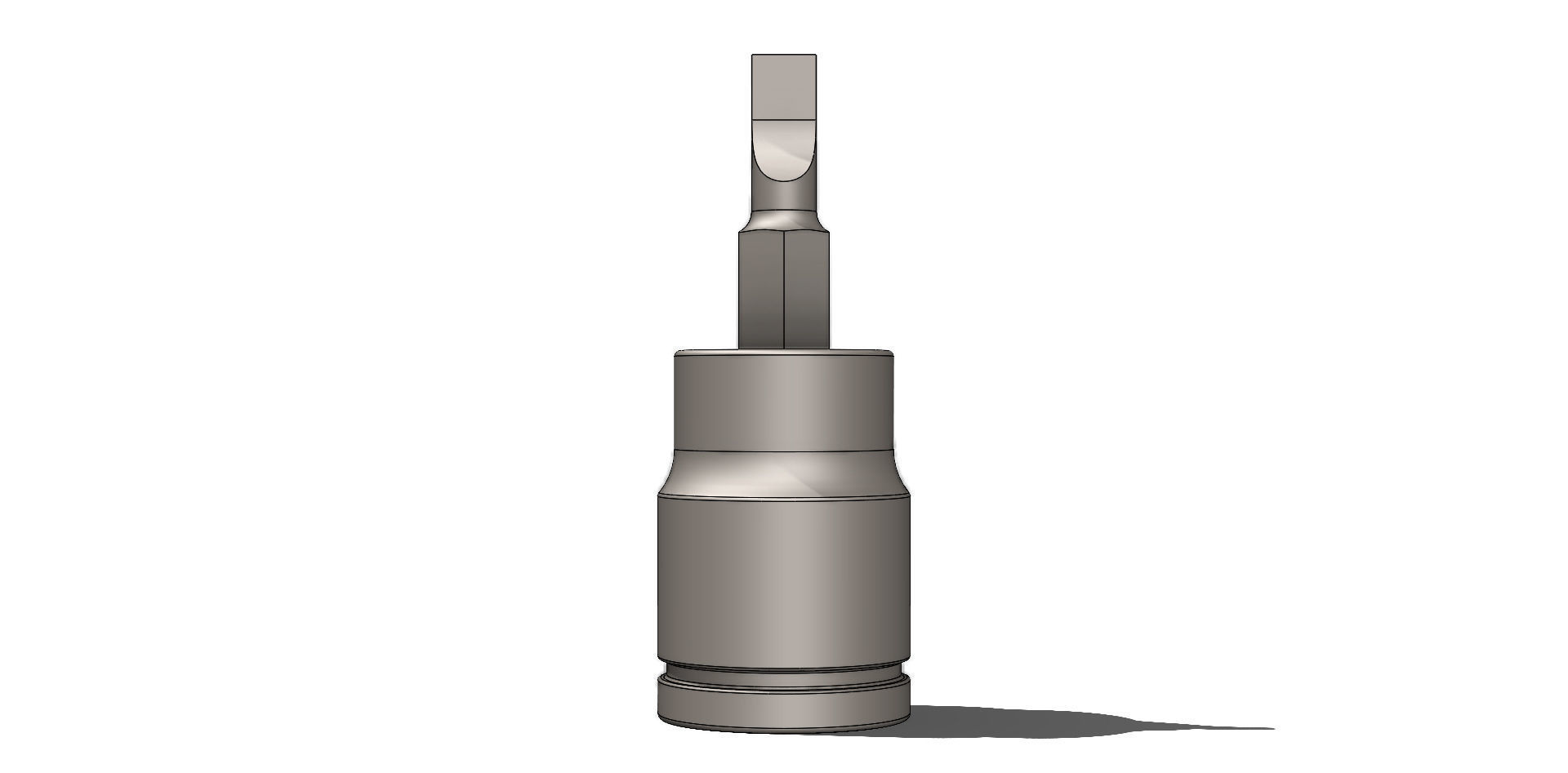 Short Socket Screwdriver Soquete Curto de Fenda 3D model_12