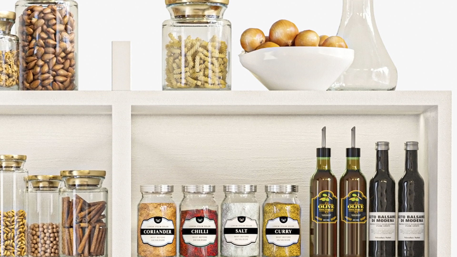 Shelf with vegetables fruits and spices  3D model_2