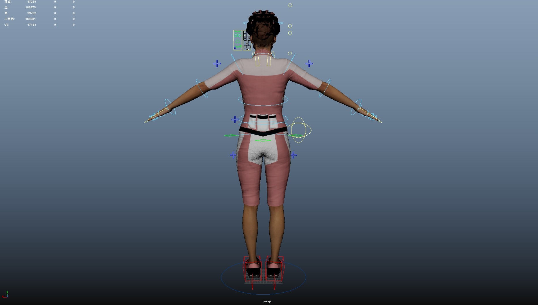 Cyclist Rigged Low-poly 3D model_25