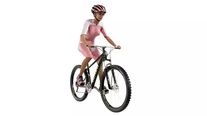 Cyclist Rigged Low-poly 3D model