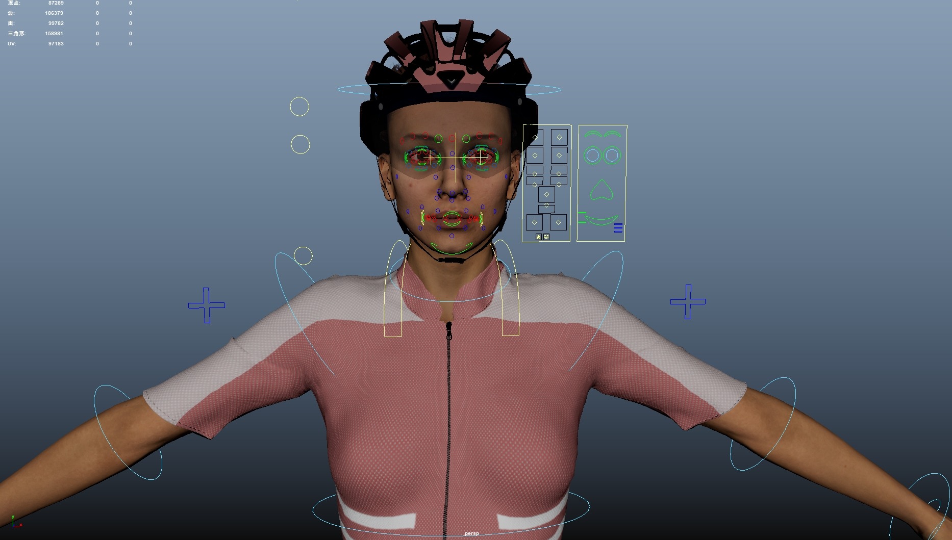 Cyclist Rigged Low-poly 3D model_27