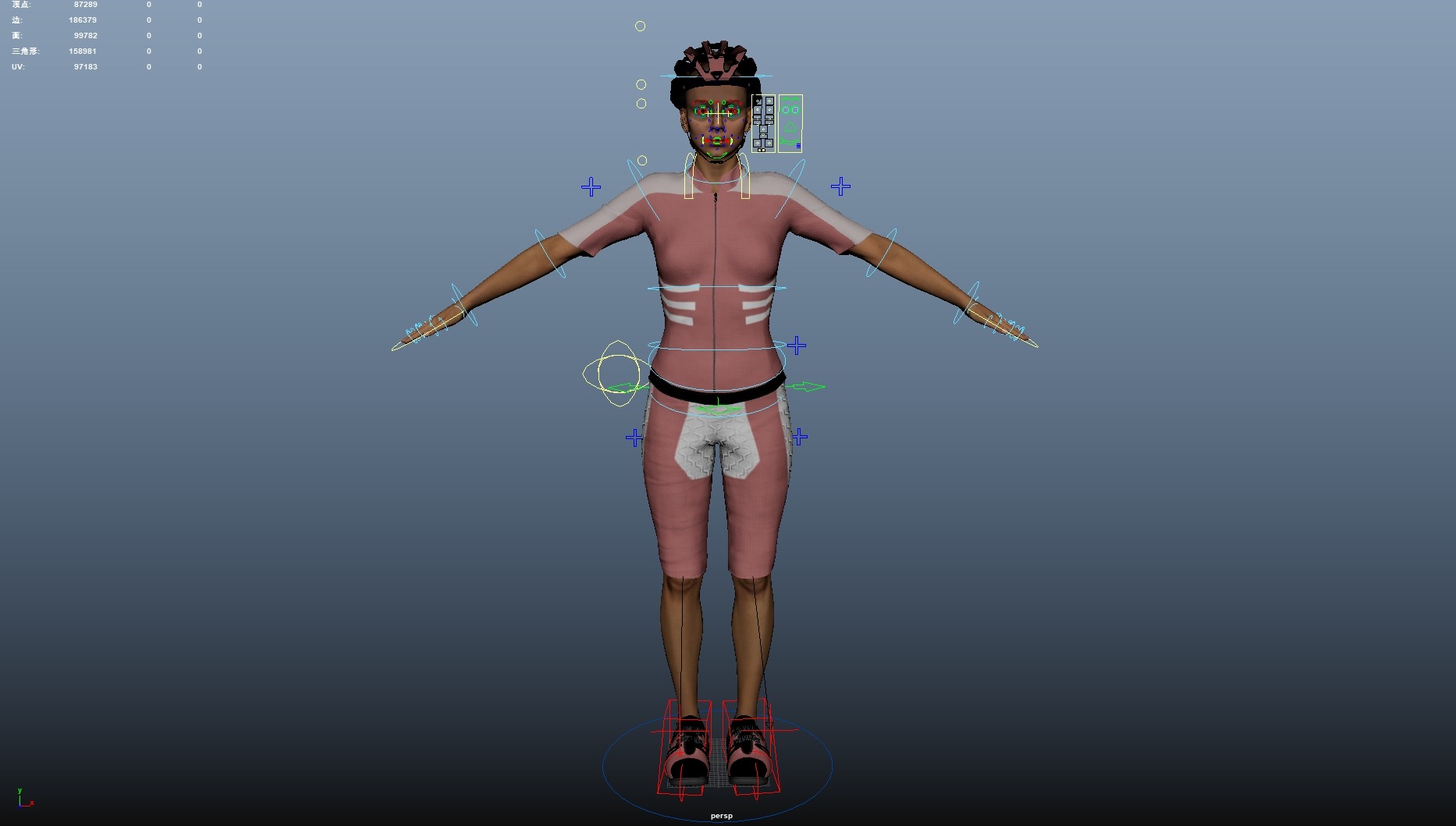 Cyclist Rigged Low-poly 3D model_21