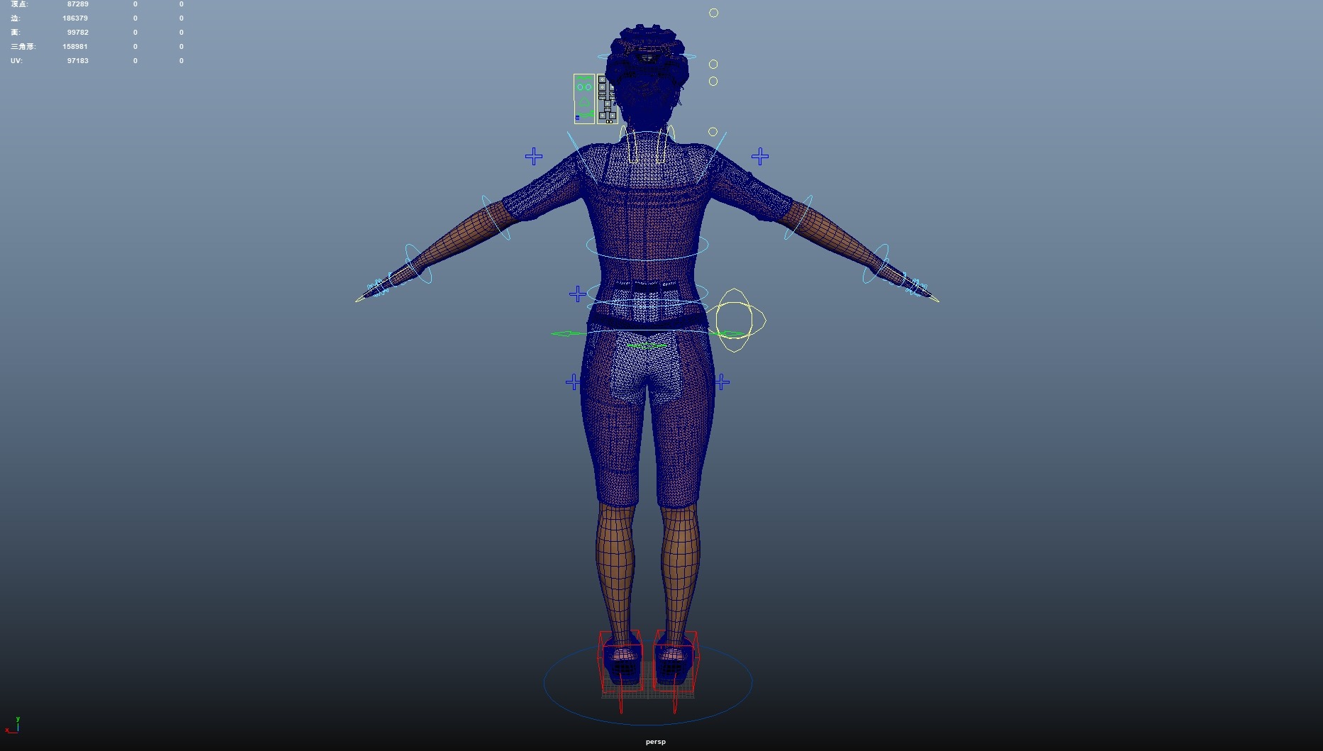 Cyclist Rigged Low-poly 3D model_26