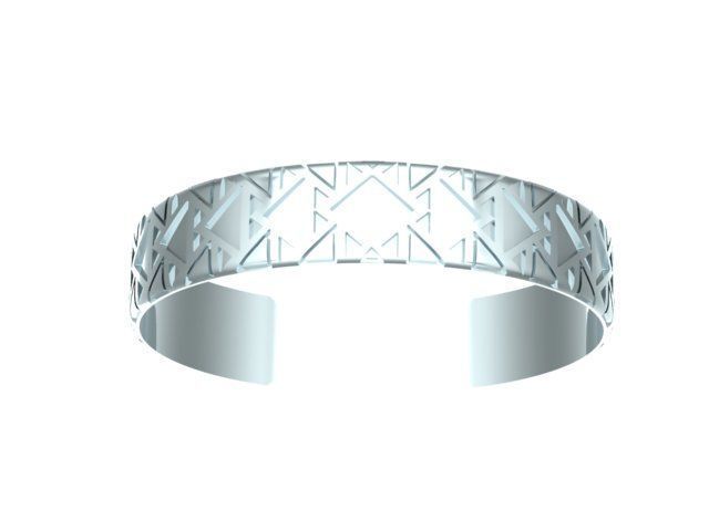 Geometric design bracelet 3D model_1