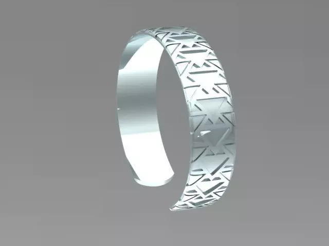 Geometric design bracelet 3D model_0