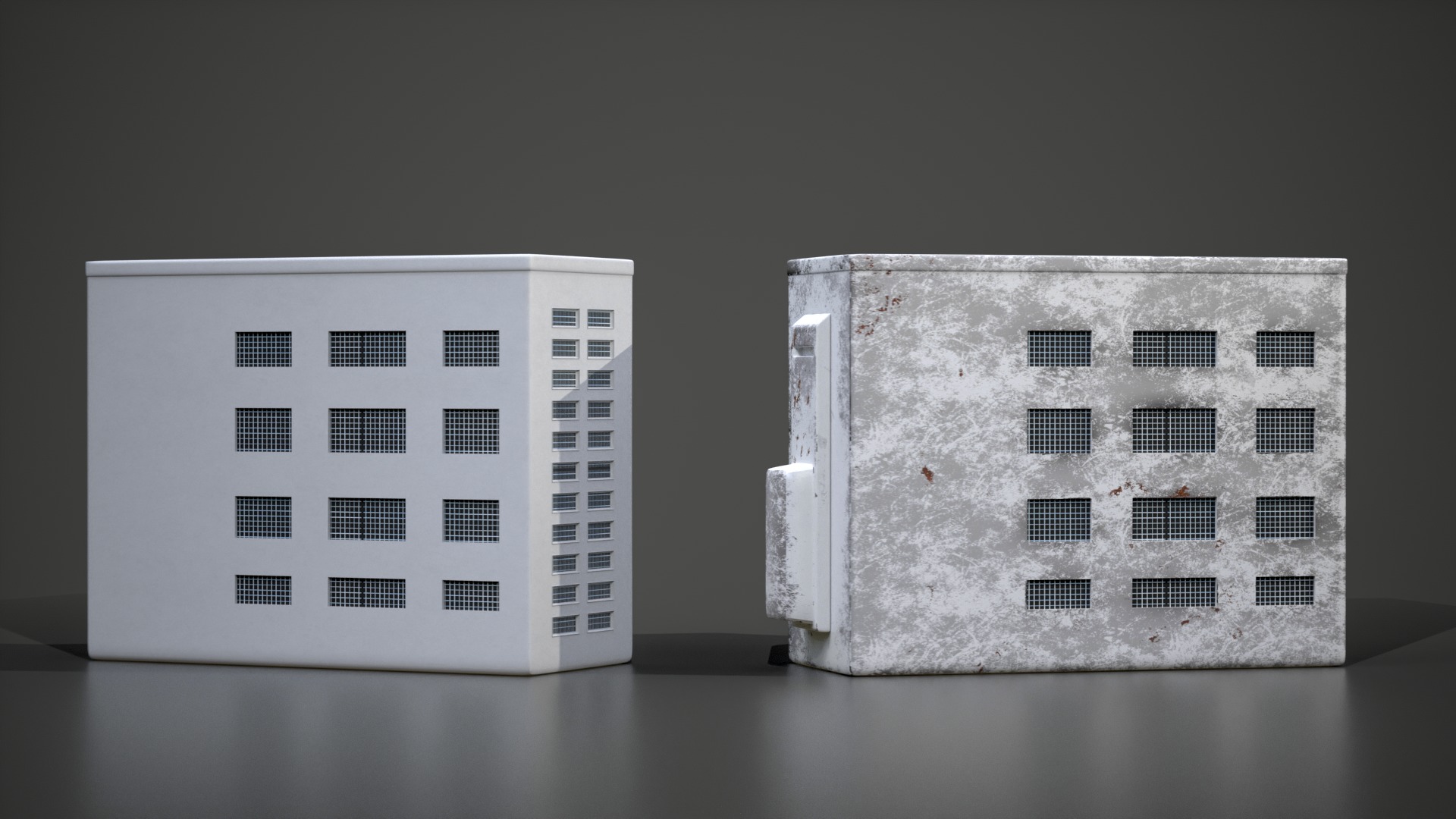 Samsung Air Conditioning Outdoor Unit Worn And New Versions Low-poly 3D model_6