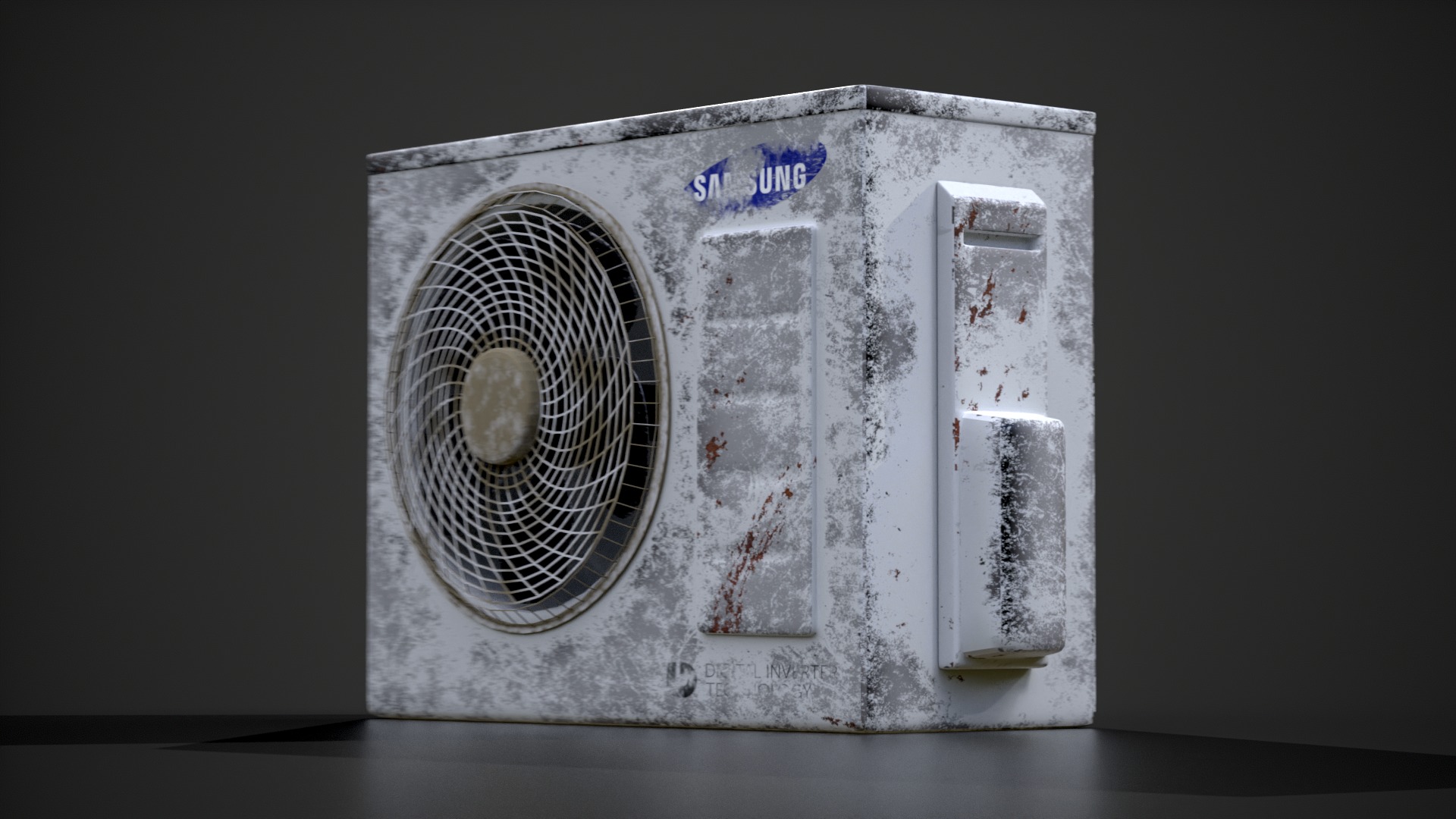 Samsung Air Conditioning Outdoor Unit Worn And New Versions Low-poly 3D model_2