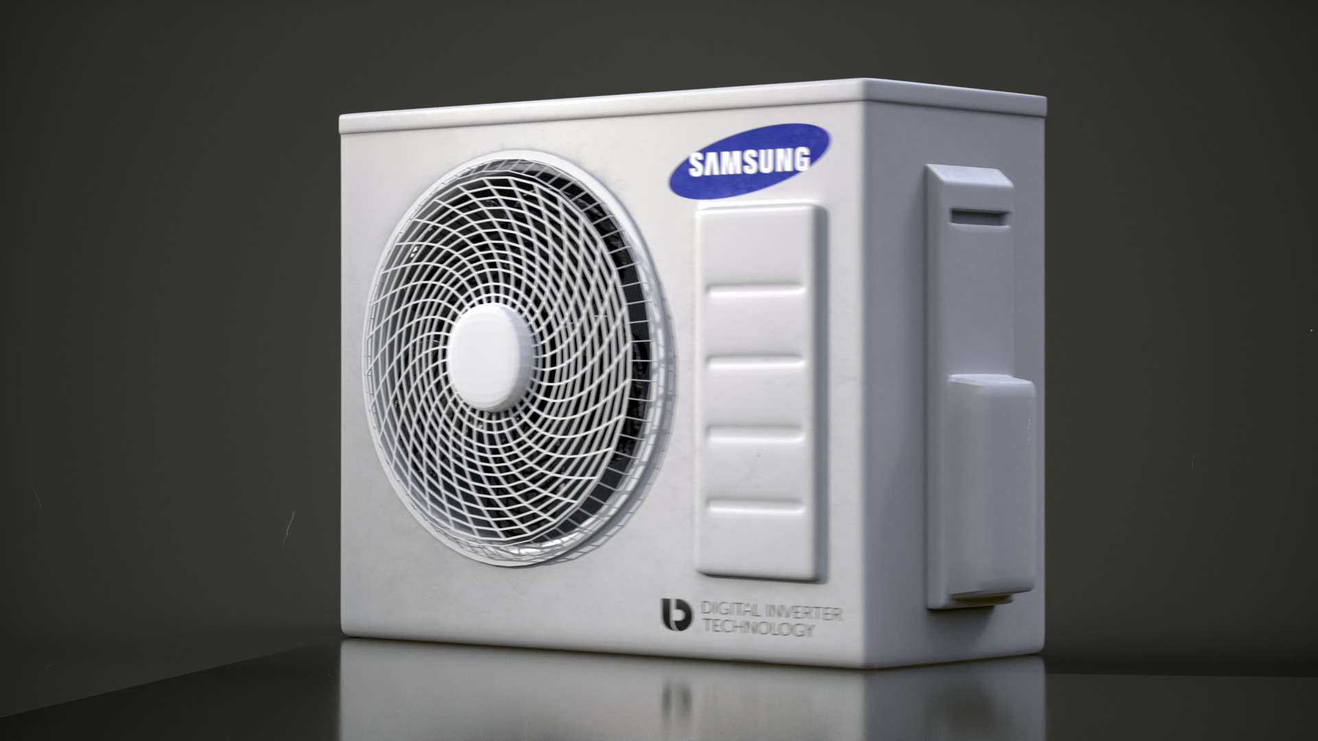 Samsung Air Conditioning Outdoor Unit Worn And New Versions Low-poly 3D model_4