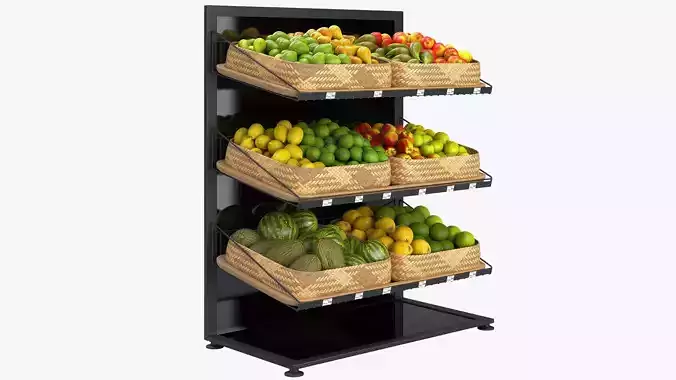 Shelves with fruits