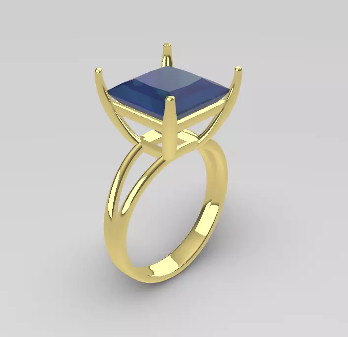 princess-ring-10mm-gem Free 3D print model