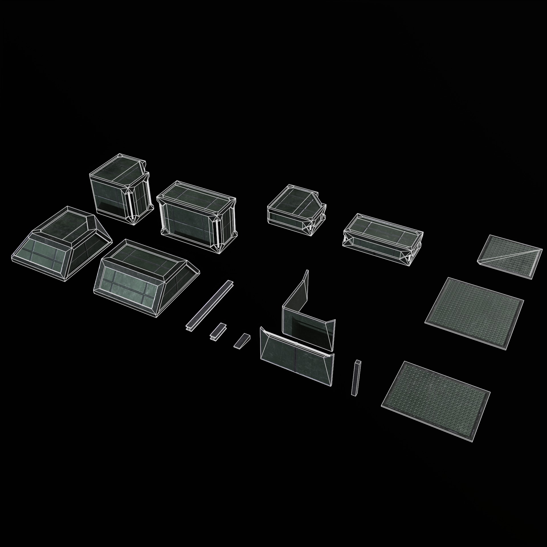 Modular Kit Outpost Walls PBR Low-poly 3D model_20